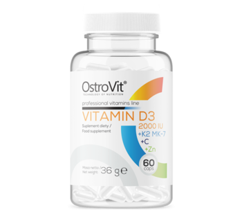 Vitamin D3 2000 IU + K2 MK-7 + C + Zn  60 капсул OstroVit